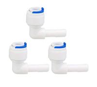 sourcing map Connexion Rapide Purificateurs Eau Tubes Raccords Connecteur Poussoir Filtre Eau pour RO Système Osmose Inverse Coude diamètre extérieur du tube 3/8" 3pcs