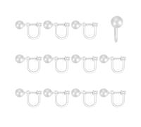 sourcing map Convertisseurs de boucles d'oreilles à clipser, composants de boucles d'oreilles en résine transparente de type U avec ressort pour la fabrication de bijoux, L, Silicone, Sans pierre