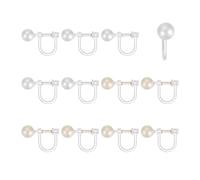 sourcing map Convertisseurs de boucles d'oreilles à clipser, composants de boucles d'oreilles en résine transparente de type U avec ressort pour la fabrication de bijoux, L, Silicone, Sans pierre