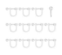 sourcing map Convertisseurs de boucles d'oreilles à clipser, composants de boucles d'oreilles en résine transparente de type U avec ressort pour la fabrication de bijoux, M, Silicone, Pas de gemme