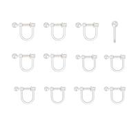 sourcing map Convertisseurs de boucles d'oreilles à clipser, composants de boucles d'oreilles en résine transparente de type U avec ressort pour la fabrication de bijoux, L, Silicone, Sans pierre