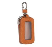 sourcing map Coque de e voiture universelle en cuir avec porte-clés et porte-clés pour télécommande, marron