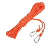 sourcing map Corde d'ancrage creuse tressée en polypropylène avec crochet, ligne flottante en nylon de 6 mm pour piscine, piscine, bateau, corde d'ancrage - 15 m - Orange