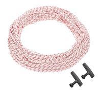 sourcing map Corde de démarrage à rebond - 3,5 mm de diamètre - 100 m - En polyester - Avec poignée pour tondeuse à gazon, tronçonneuse, débroussailleuse - Pièces de rechange - Rouge et blanc