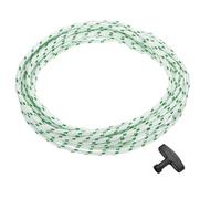 sourcing map Corde de démarrage à rebond en polyester avec poignée pour tondeuse à gazon, tronçonneuse, débroussailleuse, moteur - Vert et blanc - 5 mm de diamètre - 10 m