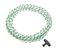 sourcing map Corde de démarrage à rebond en polyester avec poignée pour tondeuse à gazon, tronçonneuse, débroussailleuse, moteur - Vert et blanc - 6 mm de diamètre - 10 m