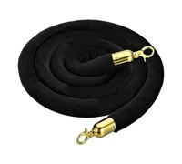 sourcing map Corde de poteau en velours de 1 m, corde de barrière en velours avec crochets à pression pour poteaux, supports, séparateur de file d'attente, contrôle de foule, noir doré