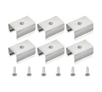 sourcing map Corde Luminaire Montage Agrafes, Mur Canal Montage Support Accessoires pour 12mm à 13mm LED Néon Bande, Inox Acier, Paquet de 50