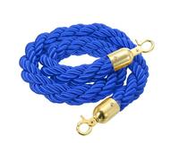 sourcing map Corde torsadée de 1 m, corde de poteau torsadée avec crochets à pression pour poteaux, supports, séparateur de file d'attente, contrôle de foule, bleu doré