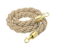 sourcing map Corde torsadée de 1 m, corde de poteau torsadée avec crochets à pression pour poteaux, supports, séparateur de file d'attente, contrôle de foule, champagne doré