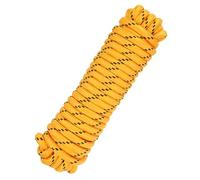 sourcing map Corde utilitaire tressée solide en polypropylène - 12 mm x 15 m - Pour bateau, camping, mât de drapeau, corde à linge, extérieur, noir/jaune