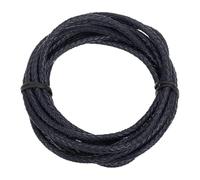 sourcing map Cordon en cuir tressé rond pour bracelet, collier et perles - 5 mm de diamètre - 3 m de long - Bleu foncé