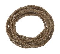 sourcing map Cordon en cuir tressé rond pour la fabrication de bijoux, cravates, colliers (3 mm, 1,8 m, marron)