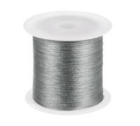 sourcing map Cordon en nylon satiné de 0,2 mm pour perles, nœuds chinois, fil à tricoter à la main pour bracelets, perles, bricolage, ornements, gris argenté, 100 m