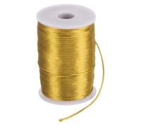 sourcing map Cordon en nylon satiné lisse et soyeux pour fabrication de bijoux et macramé Kumihimo, nœud chinois, perlage - 2,5 mm - 100 m - Or foncé