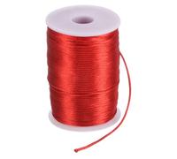 sourcing map Cordon en nylon satiné lisse et soyeux pour fabrication de bijoux - Pour macramé, kumihimo, nœud chinois, fabrication de bijoux - 2,5 mm - 100 m - Rouge