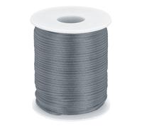 sourcing map Cordon en nylon tressé lisse pour la fabrication de bijoux, les loisirs créatifs - 2 mm x 49 m - Gris foncé