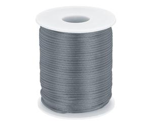 sourcing map Cordon en nylon tressé lisse pour la fabrication de bijoux, les loisirs créatifs - 2 mm x 49 m - Gris foncé