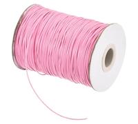 sourcing map Cordon en polyester ciré - 0,8 mm - 150 m - Pour fabrication de bracelets, colliers, perles, bijoux et loisirs créatifs (rose foncé)