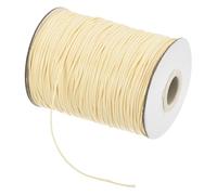 sourcing map Cordon en polyester ciré - 0,8 mm - 150 m - Pour fabrication de bracelets, colliers, perles, bijoux et loisirs créatifs (beige)