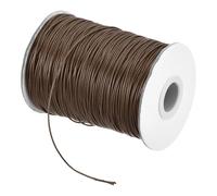 sourcing map Cordon en polyester ciré - 0,8 mm - 150 m - Pour fabrication de bracelets, colliers, perles, bijoux et loisirs créatifs - Marron foncé