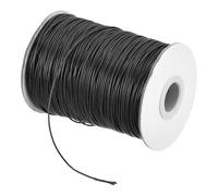 sourcing map Cordon en polyester ciré - 1,2 mm - 140 m - Pour fabrication de bracelets, colliers, perles, bijoux et loisirs créatifs - Noir