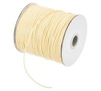 sourcing map Cordon en polyester ciré - 1,5 mm - Pour fabrication de bracelets, colliers, perles, bijoux et loisirs créatifs (beige)