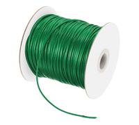 sourcing map Cordon en polyester ciré - 2 mm - Pour la fabrication de bracelets, colliers, perles, bijoux et loisirs créatifs - Vert foncé - 2 mm