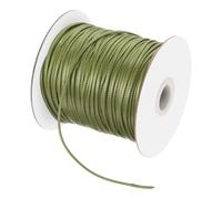 sourcing map Cordon en polyester ciré - 2 mm - Pour la fabrication de bracelets, colliers, perles, bijoux et loisirs créatifs - Vert kaki - 2 mm