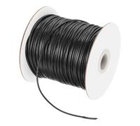 sourcing map Cordon en polyester ciré - 2 mm - Pour la fabrication de bracelets, colliers, perles, bijoux et loisirs créatifs - Noir - 2 mm
