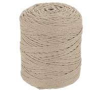 sourcing map Cordon naturel pour macramé - 3 mm x 300 m - 4 brins torsadés en coton pour bricolage, tricot, plantes, suspension murale, attrape-rêves, beige marron