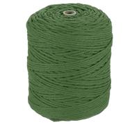 sourcing map Cordon naturel pour macramé - 3 mm x 300 m - 4 brins torsadés en coton pour bricolage, tricot, plantes, suspension murale, attrape-rêves, vert kaki