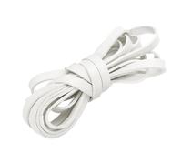 sourcing map Cordon plat en cuir - 2 m x 8 mm - Pour loisirs créatifs, fabrication de bracelets, sacs à main, blanc pur