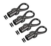 sourcing map Cordon Terminal Capuchon, 4Pcs 0.55"/14mm Terminal Capuchons Barrel Perles Terminators Cordon Trouver pour Gland Bijouterie Création Sac Sangle Bricolage, Foncé Gris