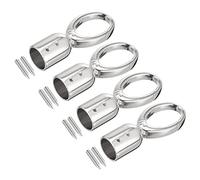 sourcing map Cordon Terminal Capuchon, 4Pcs 0.71"/18mm Terminal Capuchons Barrel Perles Terminators Cordon Trouver pour Gland Bijouterie Création Sac Sangle Bricolage, Argenté