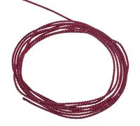 sourcing map Cordon torsadé tressé brillant à 3 plis pour loisirs créatifs, sac cadeau, rideau, décoration de Noël, bordeaux, 4,6 m x 1,5 mm - 5 m