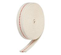 sourcing map Coton Huile Lampe Mèche 18mm Plat Large 3 Mètre/10Ft Long avec Rouge Point pour Huile Lanterne Éclairage