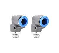 sourcing map Coude Connexion à Pression Air Raccords 12mm Tube OD x 1/4PT Mâle Filetage Pneumatique Libération Rapide Connecteurs Gris 2Pcs