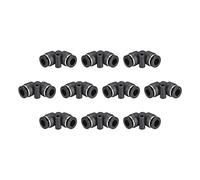 sourcing map Coude Connexion à Pression Air Raccords 6mm Tube OD Pneumatique Libération Rapide Connecteurs Noir 10Pcs