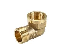 sourcing map Coude Laiton Raccord Tuyau 90 Degré Rue Mâle x Femelle G3/4 Mâle x G3/4 Femme
