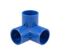 sourcing map Coude PVC raccord 3 Voie T prise pièces coin Irrigation réseau sprinkleur Bleu 32mm 2Pcs