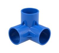 sourcing map Coude PVC raccord 3 Voie T prise pièces coin Irrigation réseau sprinkleur Bleu 40mm 2Pcs