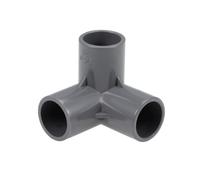 sourcing map Coude PVC raccord 3 Voie T prise pièces coin Irrigation réseau sprinkleur Gris 20mm 2Pcs