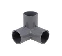 sourcing map Coude PVC raccord 3 Voie T prise pièces coin Irrigation réseau sprinkleur Gris 25mm 2Pcs