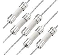 sourcing map Coup Lent Fusible Temporisation Fil Conducteur Fusibles Céramique 5mm x 20mm 250V T15A 5Pcs