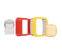 sourcing map Coupe-sandwich et scellant avec poignée, joli emporte-pièce, machine à sandwich, dérouleur de pain, accessoires de déjeuner de forme carrée pour boîte à déjeuner, biscuits, déjeuner