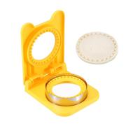 sourcing map Coupe-sandwich sans croûte, de forme ronde et non croûtable, pour pain, biscuits et scellage pour petit déjeuner, déjeuner, thé de l'après-midi (jaune)