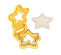 sourcing map Coupe-sandwich sans croûte, en forme d'étoile - Incrustable - Presse à pain - Emporte-pièce et scellant pour le petit déjeuner, le déjeuner et le thé de l'après-midi (jaune)