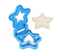sourcing map Coupe-sandwich sans croûte, en forme d'étoile - Incrustable - Presse à pain - Emporte-pièce et scellant pour le petit déjeuner, le déjeuner, le thé de l'après-midi (bleu)