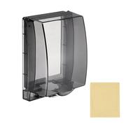 sourcing map Couvercle de prise électrique étanche de type 86 - Protection universelle 1 prise murale pour salle de bain - Noir transparent - 16,4 x 11 x 7 cm